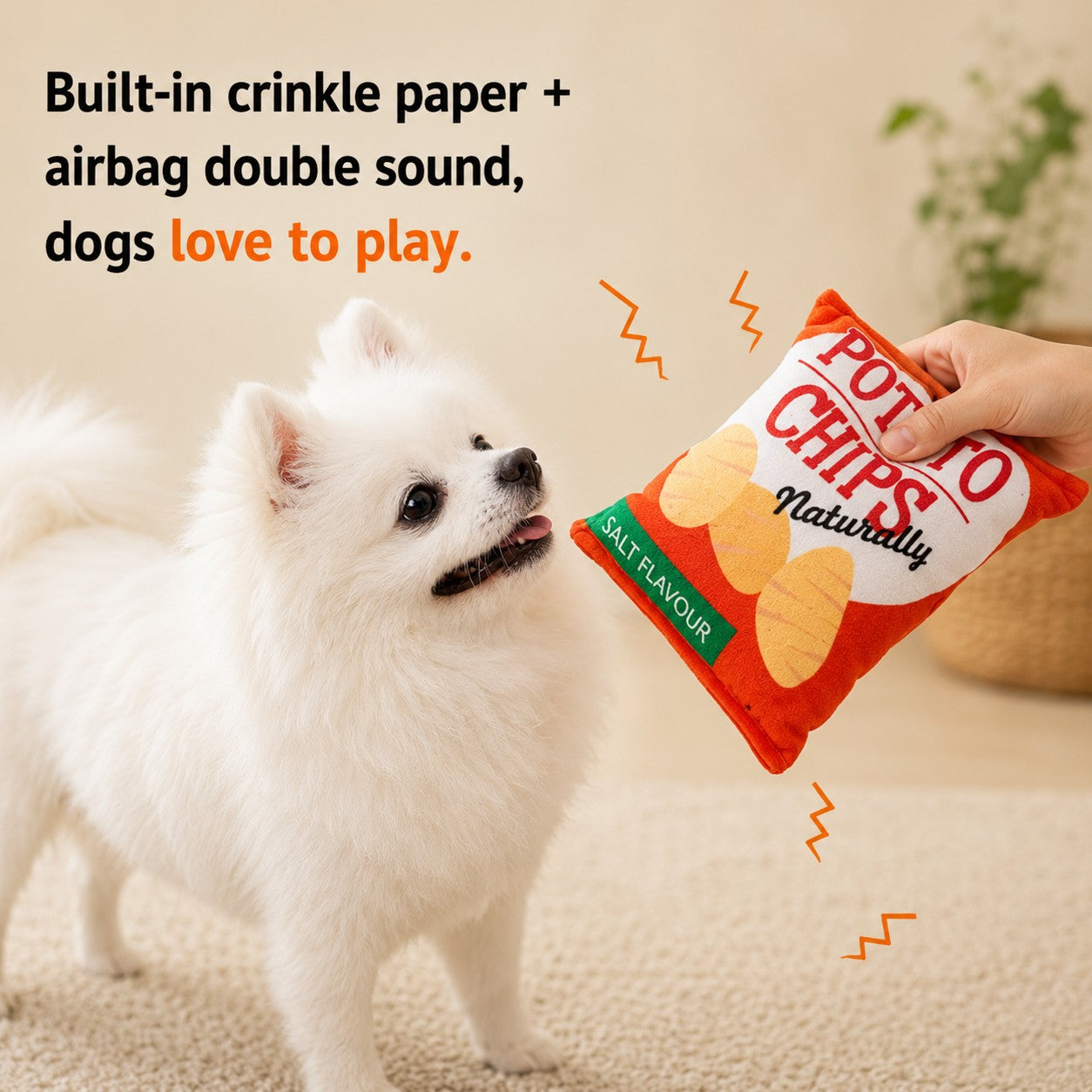 GroomVault™ Random Crinkle Snack Plush