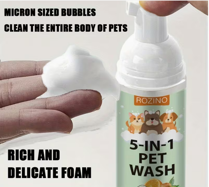 GroomVault™ 5-in-1 Waterless Pet Wash Mousse – 60ml | Cats & Dogs