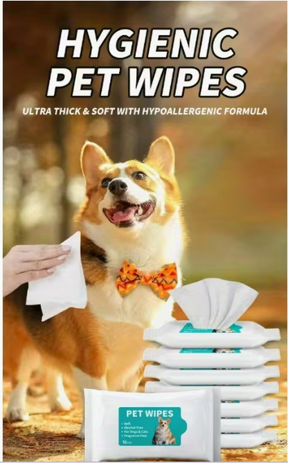 GroomVault™ Pet Wipes – Soft & Gentle (10-Pack)