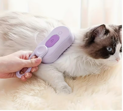 GroomVault™ 3-in-1 Steam Pet Brush – USB Rechargeable